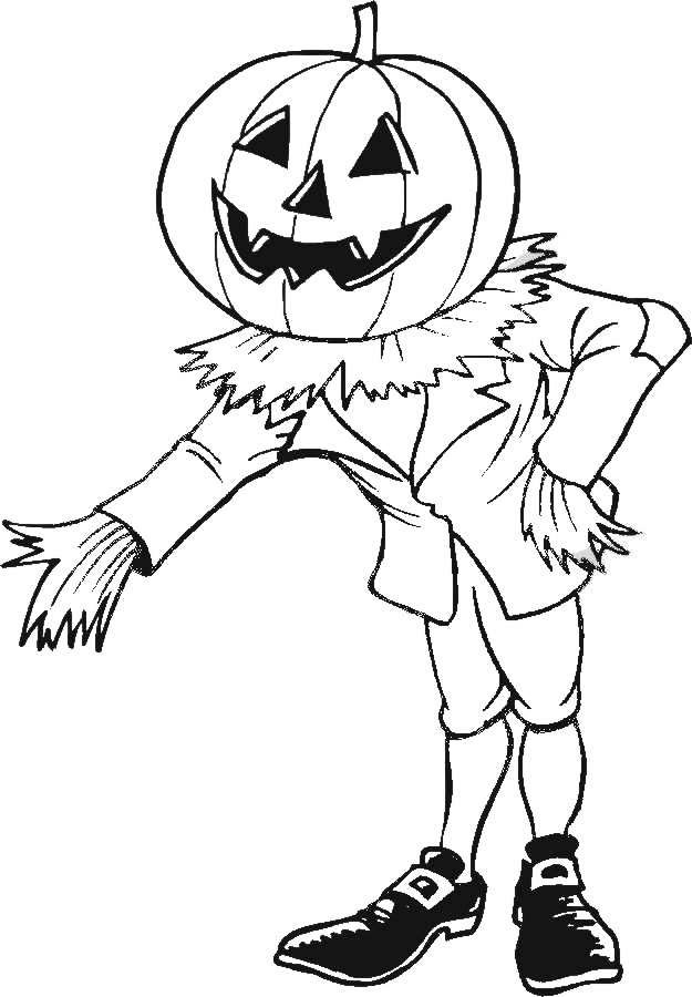 coloriage epouvantail d halloween